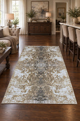 Geometric Kids Runner Rug – Cream in a kitchen