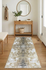 Geometric Kids Runner Rug – Cream in a hallway