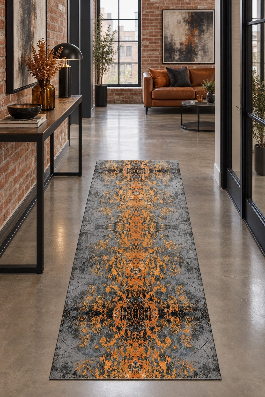 Geometric Kids Runner Rug – Multicolor in a hallway
