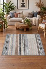 Geometric Kitchen Rug – Multicolor in a living room