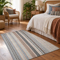 Geometric Kitchen Rug – Multicolor in a bedroom