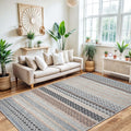 Geometric Kitchen Rug – Multicolor in a living room