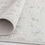 Geometric Modern Area Rug – Beige – texture close-up
