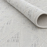 Geometric Modern Area Rug – Gray – texture close-up
