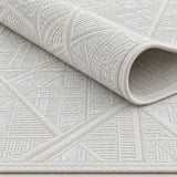 Geometric Modern Area Rug – White – texture close-up