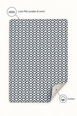 Geometric Modern Kilim Area Rug – Black – features