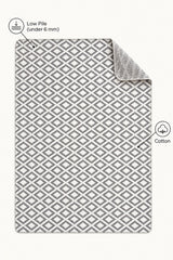 Geometric Modern Kilim Area Rug – Gray – features