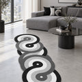 Geometric Modern Kitchen Rug in a living room