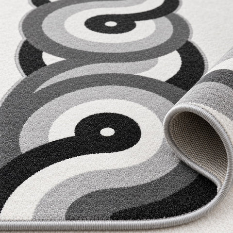 Geometric Modern Kitchen Rug – texture close-up