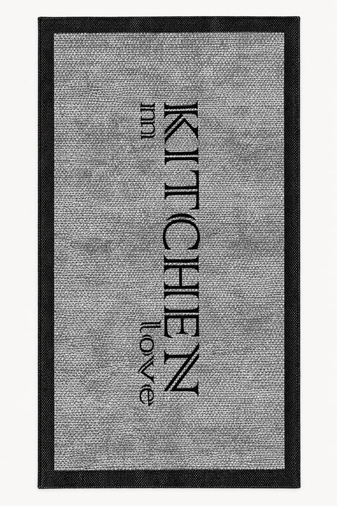 Geometric Modern Kitchen Rug – Black