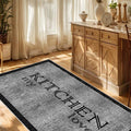 Geometric Modern Kitchen Rug – Black in a kitchen