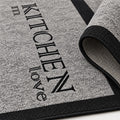 Geometric Modern Kitchen Rug – Black – texture close-up
