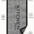 Geometric Modern Kitchen Rug – Black – features