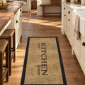 Geometric Modern Kitchen Rug – Brown in a kitchen