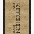 Geometric Modern Kitchen Rug – Brown