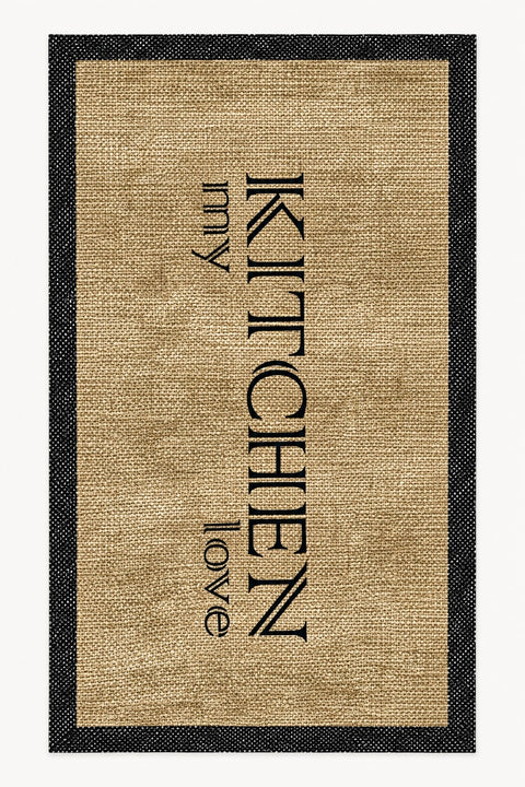 Geometric Modern Kitchen Rug – Brown