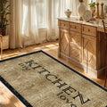 Geometric Modern Kitchen Rug – Brown in a kitchen