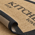 Geometric Modern Kitchen Rug – Brown – texture close-up