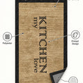 Geometric Modern Kitchen Rug – Brown – features