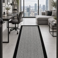 Geometric Modern Kitchen Rug – Gray in a office
