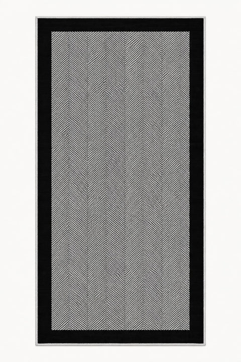 Geometric Modern Kitchen Rug – Gray