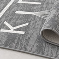 Geometric Modern Kitchen Rug – Gray – texture close-up