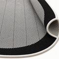 Geometric Modern Oval Kitchen Rug – Gray – texture close-up