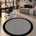 Geometric Modern Round Kitchen Rug – Gray in a office