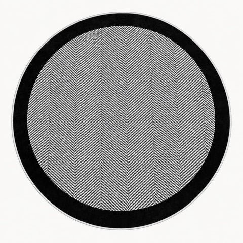 Geometric Modern Round Kitchen Rug – Gray