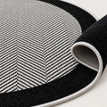 Geometric Modern Round Kitchen Rug – Gray – texture close-up