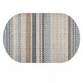Geometric Oval Kitchen Rug – Gray
