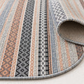 Geometric Oval Kitchen Rug – Gray – texture close-up