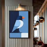 Geometric Penguin Minimalist Wall Art – Blue Bird Nursery Print