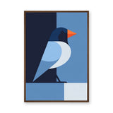 Geometric Penguin Minimalist Wall Art – Blue Bird Nursery Print