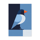 Geometric Penguin Minimalist Wall Art – Blue Bird Nursery Print