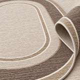 Geometric Printed Kitchen Area Rug – Beige – texture close-up