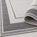 Geometric Printed Kitchen Area Rug – Gray – texture close-up