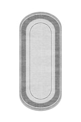 Geometric Printed Kitchen Area Rug – Light Gray & Gray