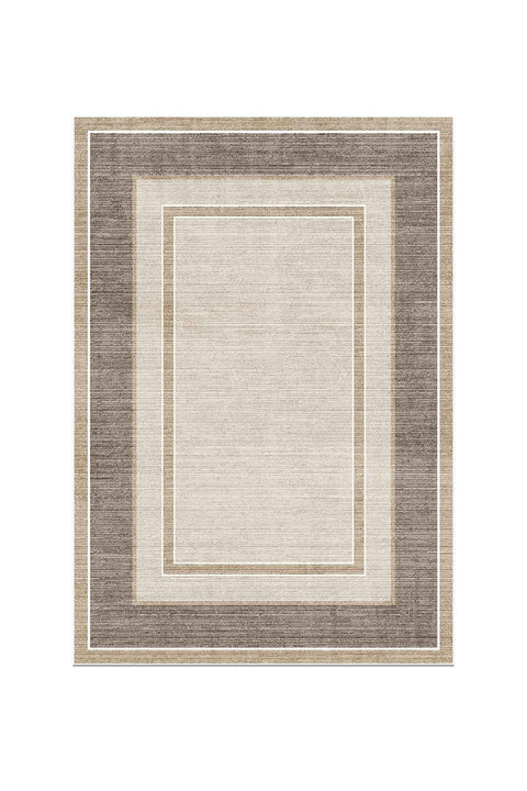 Geometric Printed Kitchen Area Rug – Taupe