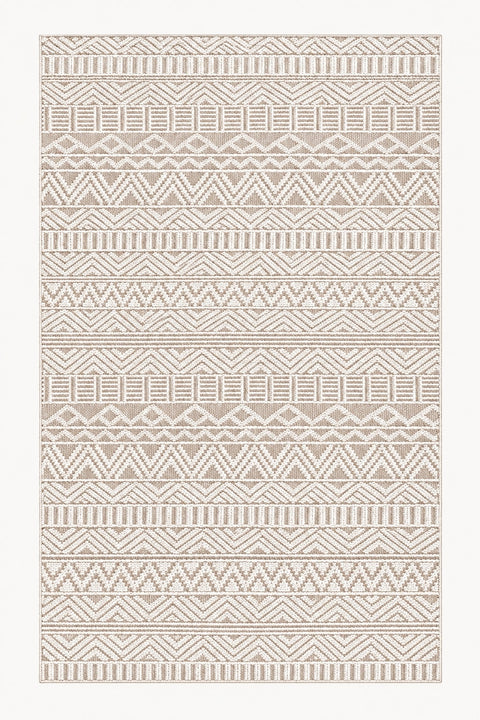 Geometric Scandinavian Area Rug – Beige