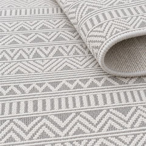 Geometric Scandinavian Area Rug – Gray – texture close-up