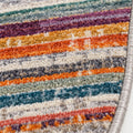 Geometric Scandinavian Oval Rug – Multicolor – texture close-up