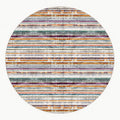 Geometric Scandinavian Round Rug – Multicolor