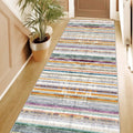 Geometric Scandinavian Runner Rug – Multicolor in a hallway