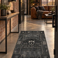 Geometric Vintage Area Rug in a hallway