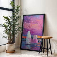 Ghost with Shopping Cart Aesthetic Wall Décor Print