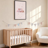 Girl Power Typography Wall Art – Pastel Pink Stars and Sparkles