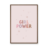 Girl Power Typography Wall Art – Pastel Pink Stars and Sparkles