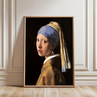Girl with a Pearl Earring Wall Print – Timeless Vermeer Décor Poster for Home Decor