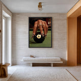Glam Billiards 8 Ball Modern Wall Art – Jeweled Hand on Pool Table